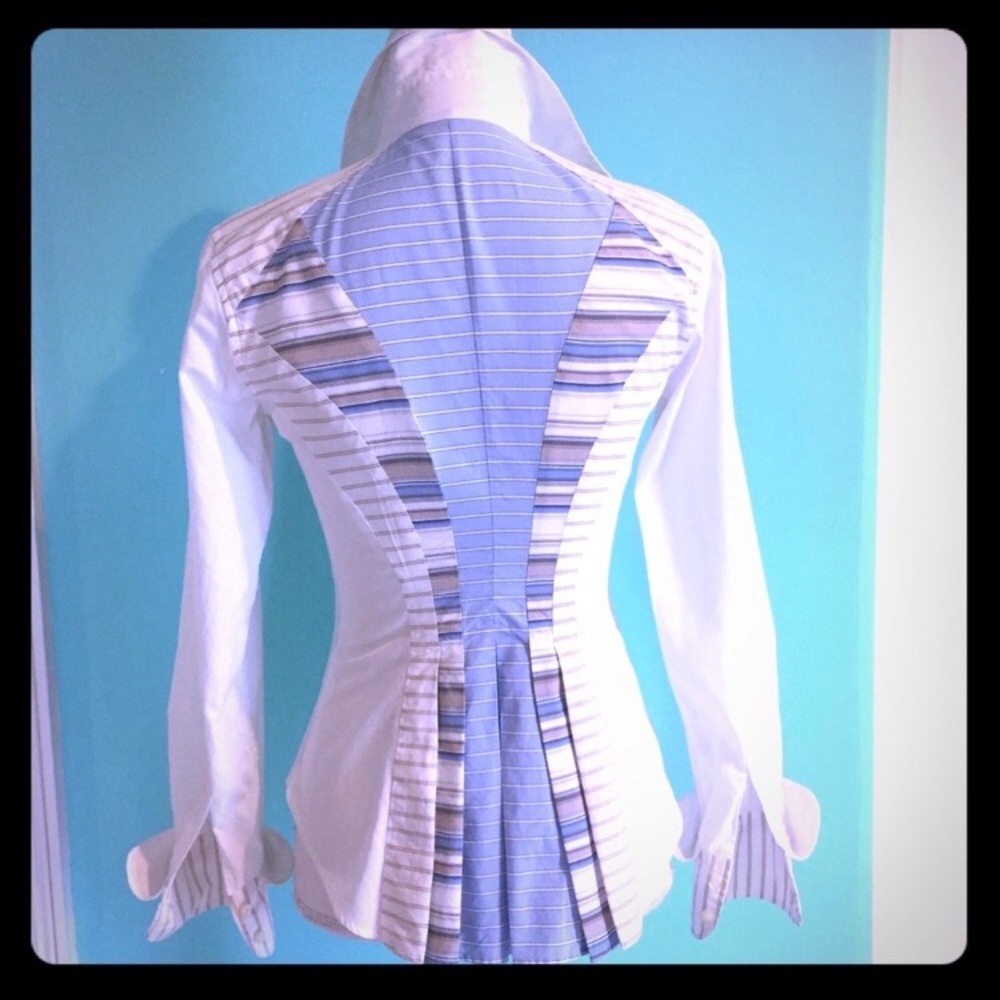 Etro back pleated button down shirt